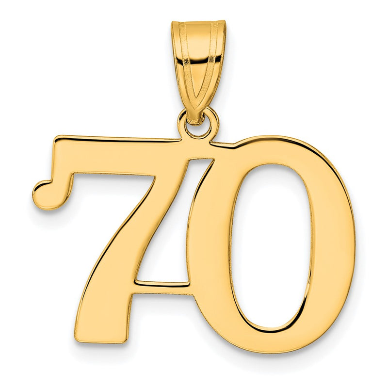 14k Yellow Gold Polished Number 70 Pendant