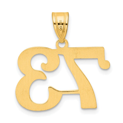 14k Yellow Gold Polished Number 73 Pendant