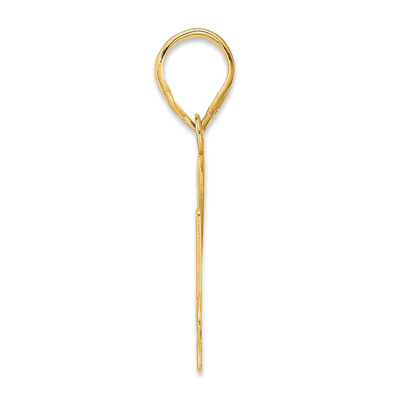 14k Yellow Gold Polished Number 74 Pendant