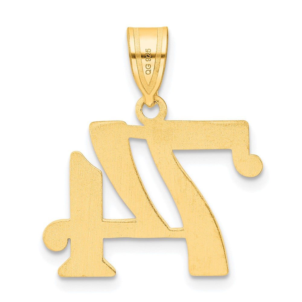 14k Yellow Gold Polished Number 74 Pendant