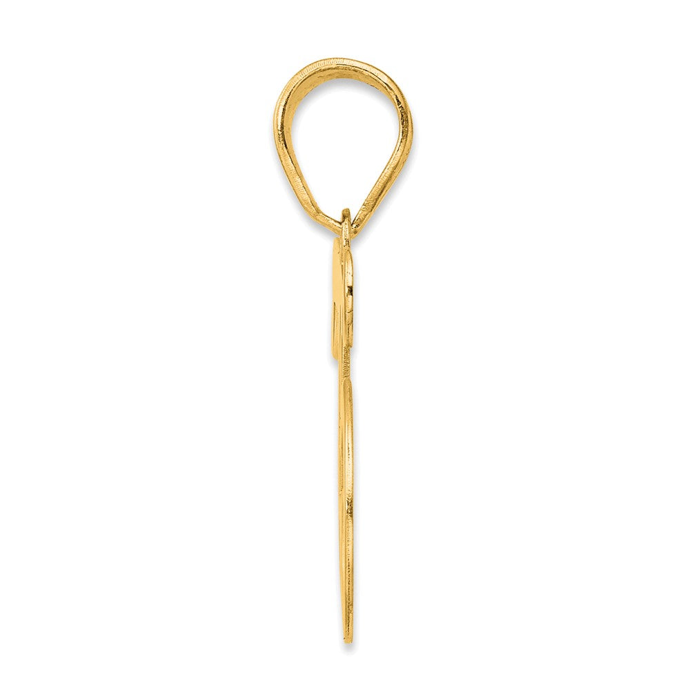 14k Yellow Gold Polished Number 75 Pendant