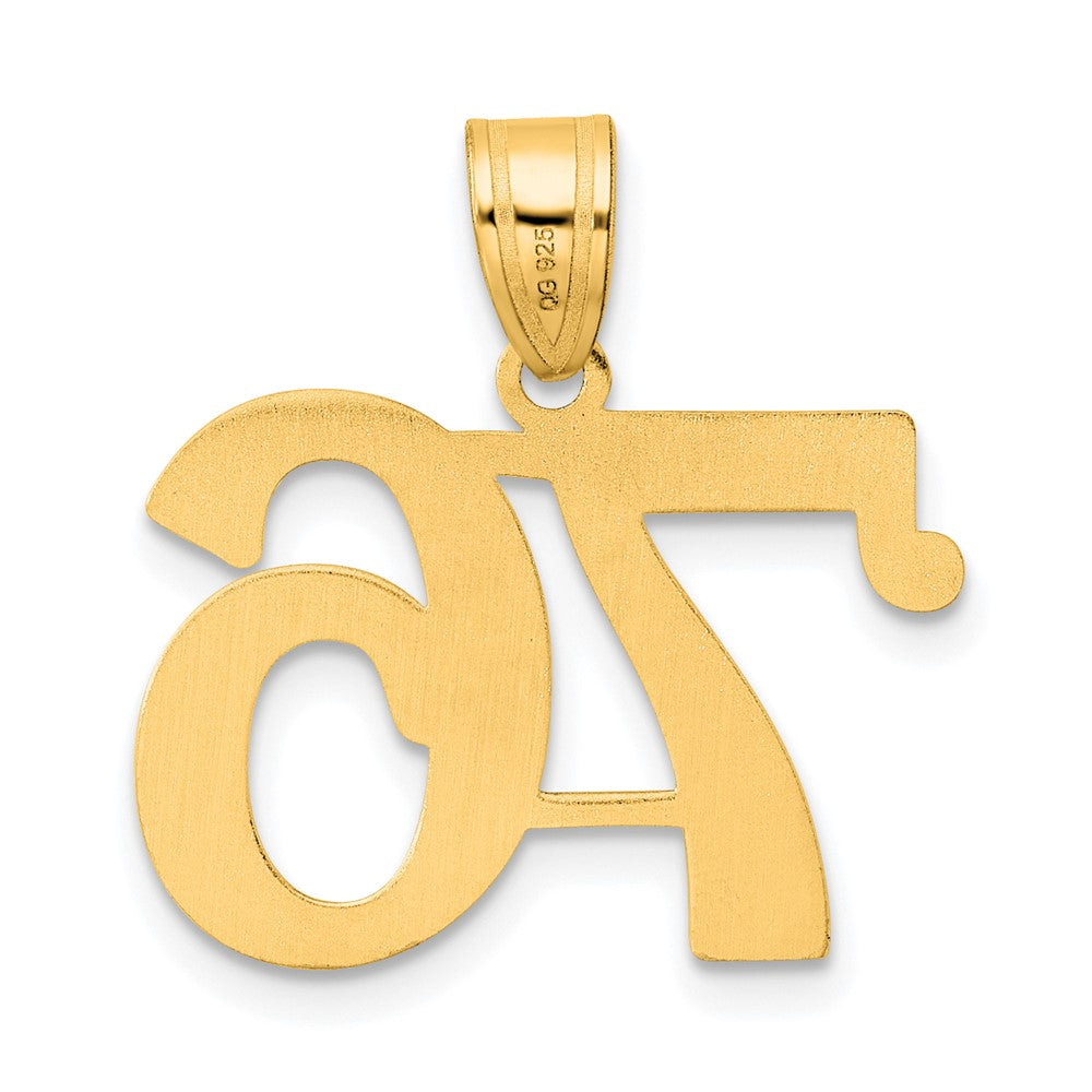 14k Yellow Gold Polished Number 76 Pendant