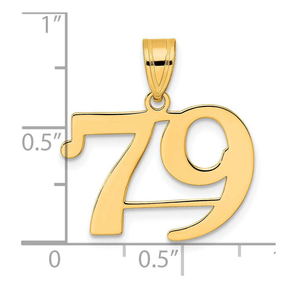 14k Yellow Gold Polished Number 79 Pendant