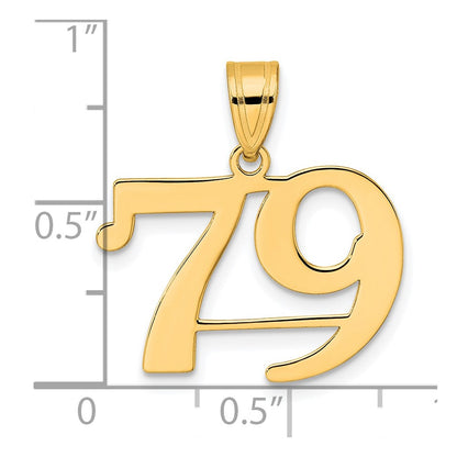 14k Yellow Gold Polished Number 79 Pendant