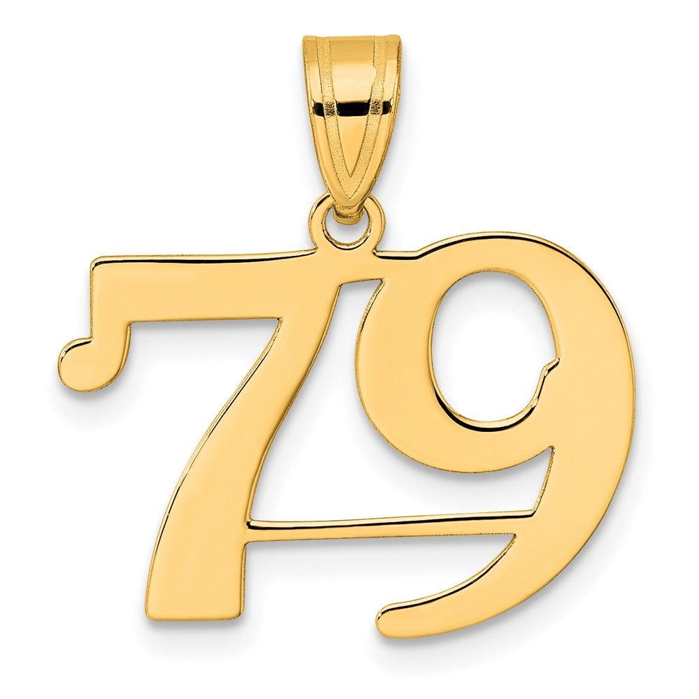 14k Yellow Gold Polished Number 79 Pendant