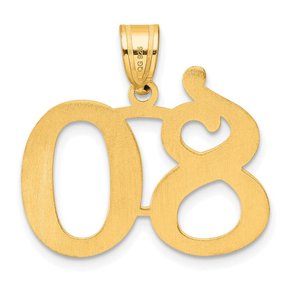 14k Yellow Gold Polished Number 80 Pendant