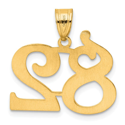 14k Yellow Gold Polished Number 82 Pendant