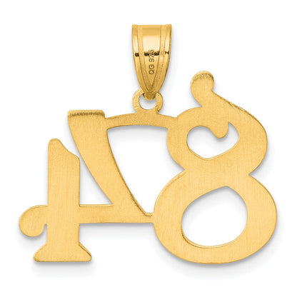 14k Yellow Gold Polished Number 84 Pendant