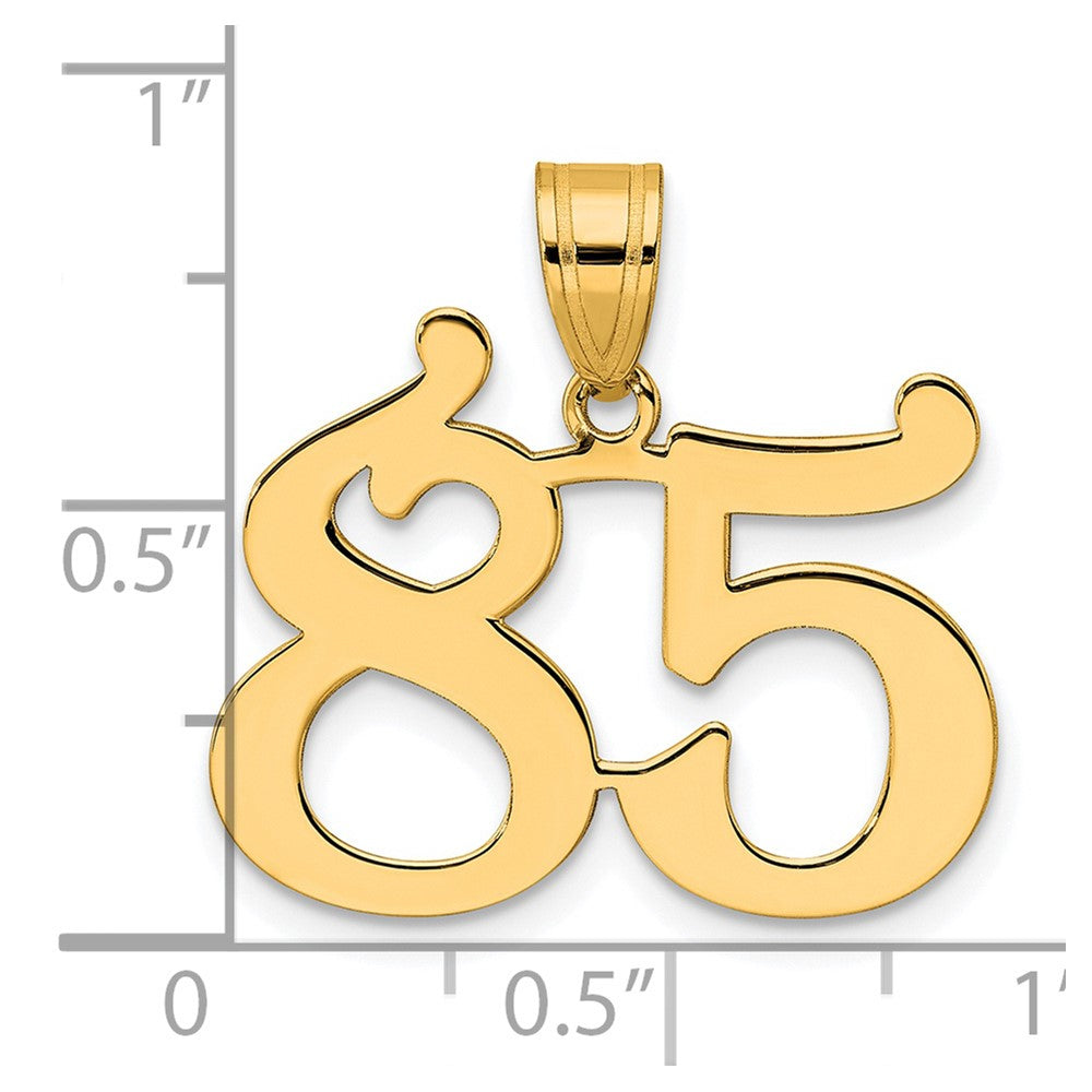 14k Yellow Gold Polished Number 85 Pendant