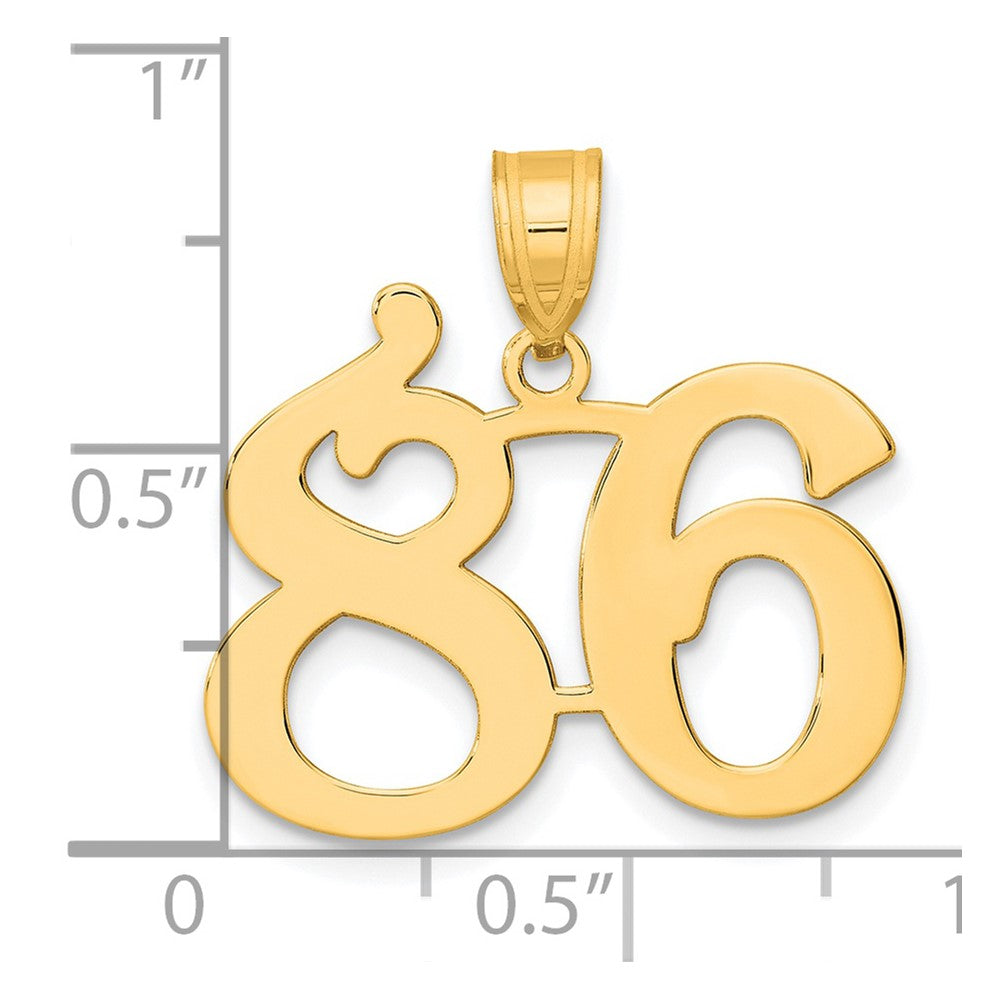 14k Yellow Gold Polished Number 86 Pendant