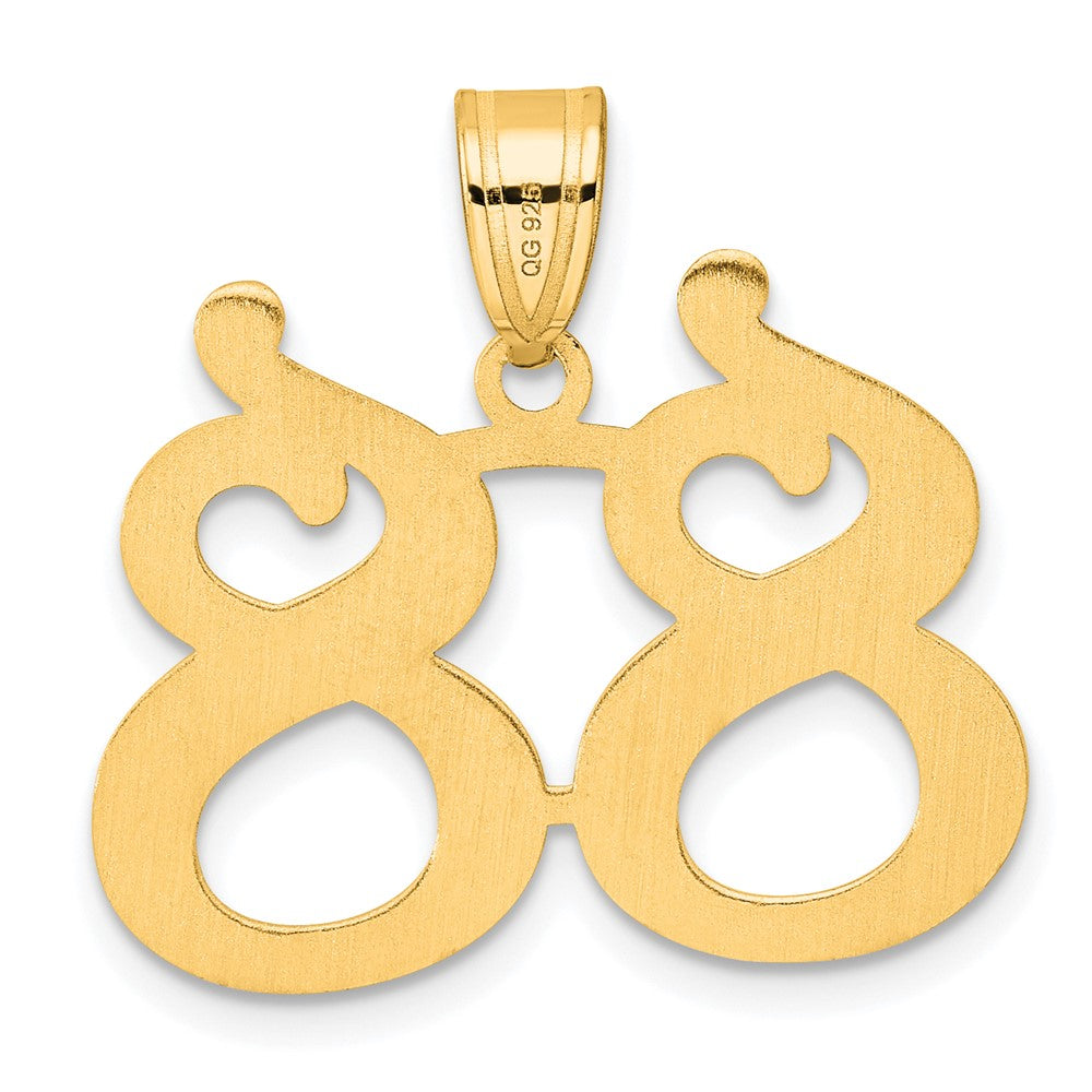 14k Yellow Gold Polished Number 88 Pendant