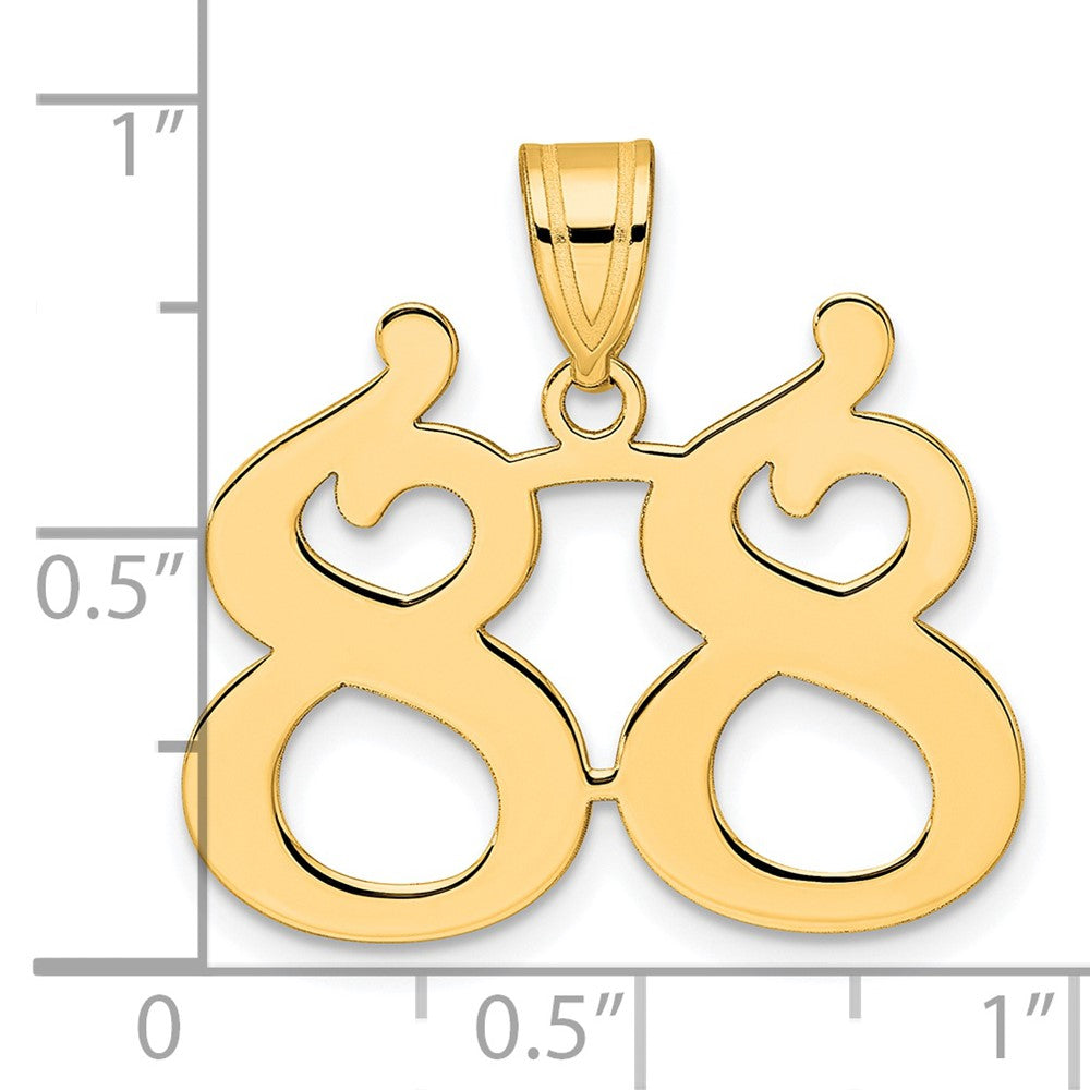14k Yellow Gold Polished Number 88 Pendant