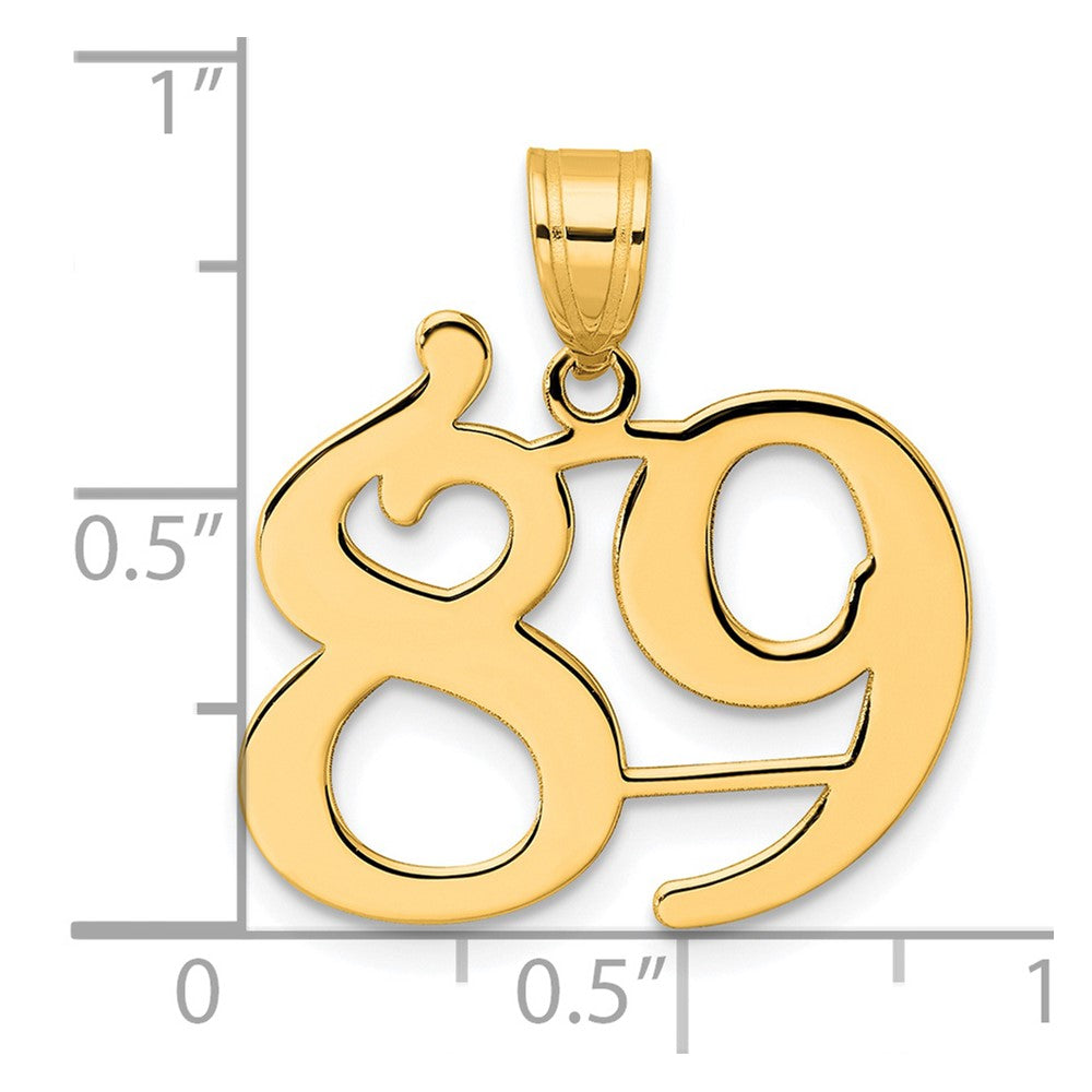 14k Yellow Gold Polished Number 89 Pendant