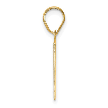 14k Yellow Gold Polished Number 91 Pendant