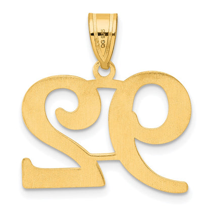 14k Yellow Gold Polished Number 92 Pendant