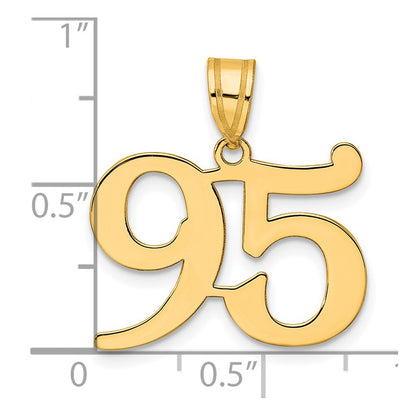 14k Yellow Gold Polished Number 95 Pendant