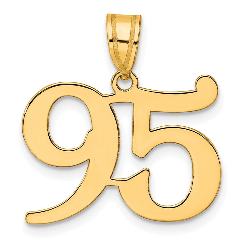 14k Yellow Gold Polished Number 95 Pendant