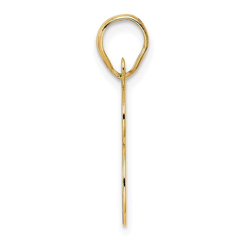 14k Yellow Gold Polished Number 98 Pendant