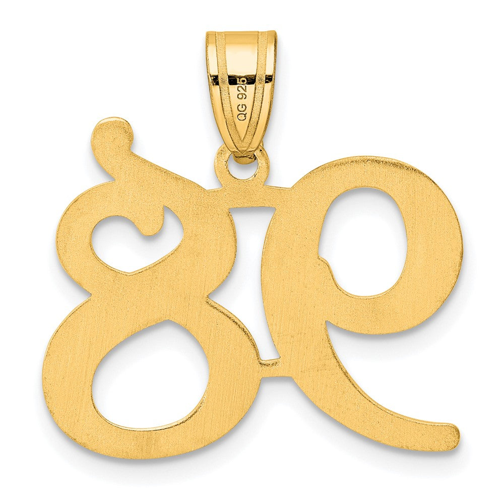 14k Yellow Gold Polished Number 98 Pendant