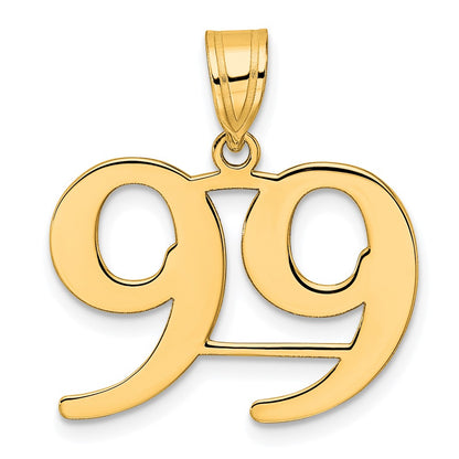 14k Yellow Gold Polished Number 99 Pendant