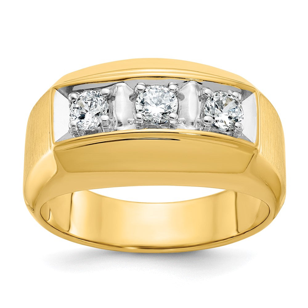 14k Two-tone Gold Men's 1/2 carat Diamond Complete Ring