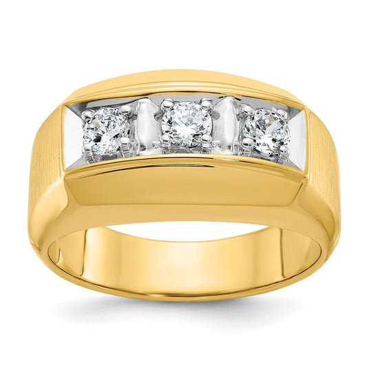 14k Two-tone Gold Men's 1/2 carat Diamond Complete Ring