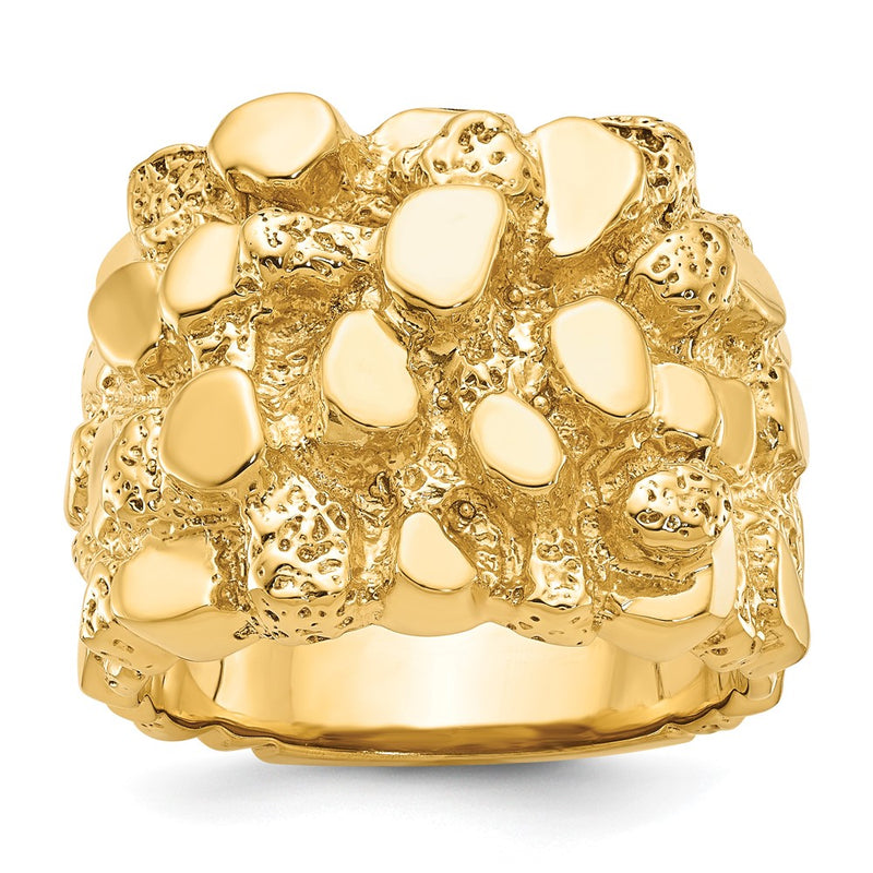14k Yellow Gold Men's Nugget Ring
