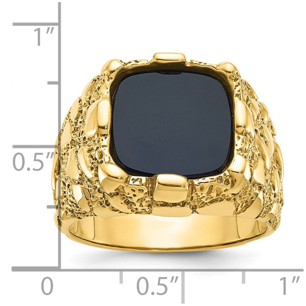 Black Onyx Solid 925 Sterling Silver Gold Plated Ring