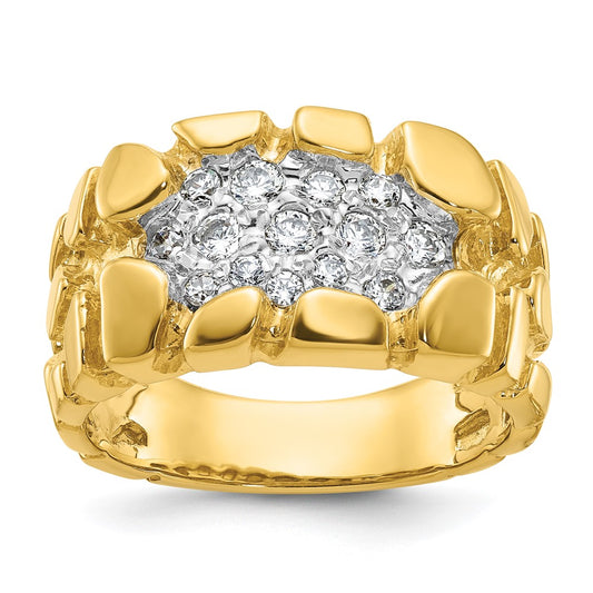 14k Yellow Gold Men's Cluster Diamond Nugget Ring Mounting
