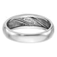 14k White Gold Men's Polished and Satin 1/15 carat Diamond Complete Ring