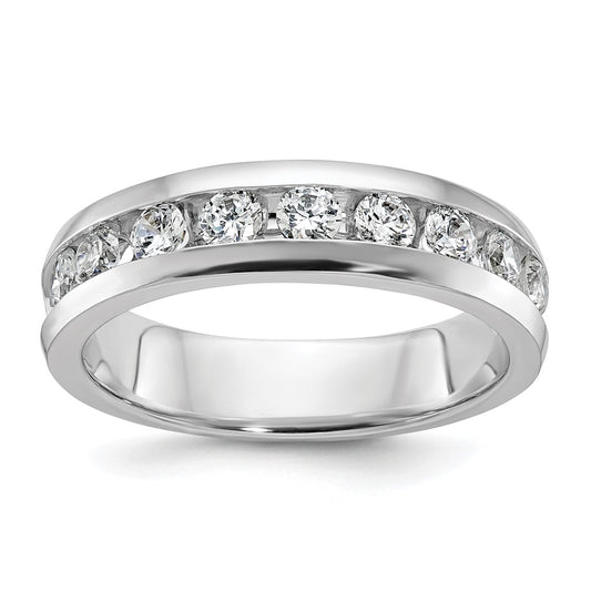 14k White Gold Men's 1 carat Diamond Complete Ring