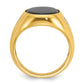 14k Yellow Gold Men's Oval Onyx and 1/15 carat Diamond Complete Ring