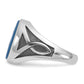14k White Gold Men's with Black Rhodium Blue Agate Complete Ring