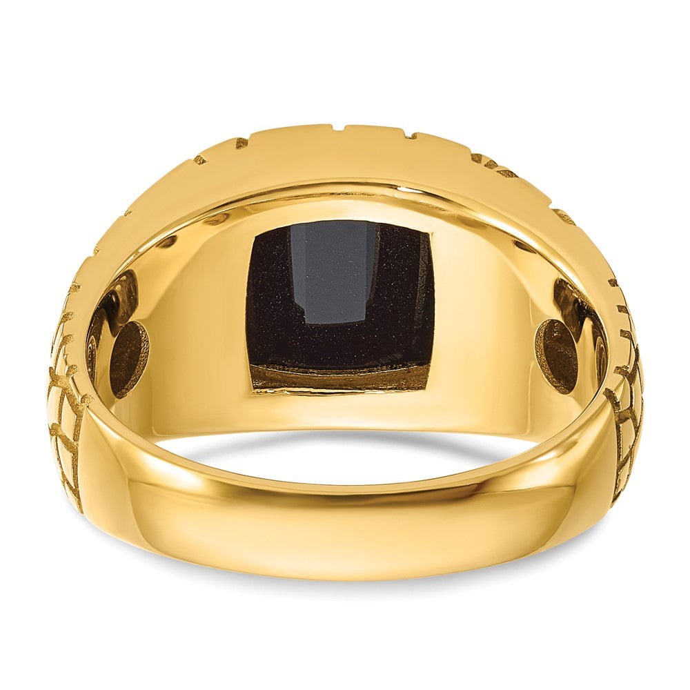 14k Yellow Gold Men's Onyx and Diamond Nugget Ring Mounting