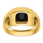 14k Yellow Gold Men's Onyx and 1/4 carat Diamond Nugget Complete Ring