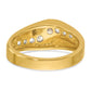 14k Yellow Gold Men's Polished and Satin 1 carat Diamond Complete Ring