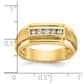 14k Yellow Gold Men's Polished and Satin 1/4 carat Diamond Complete Ring