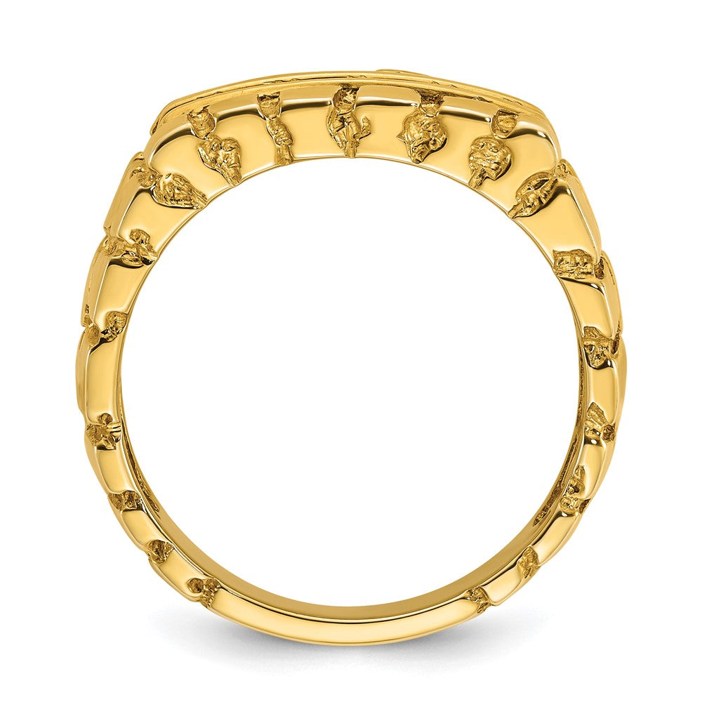 14k Yellow Gold Men's 1/3 carat Diamond Nugget Complete Ring