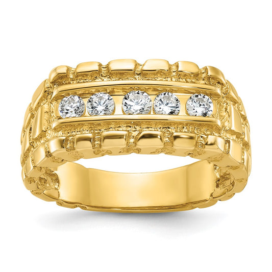 14k Yellow Gold Men's Diamond Nugget Ring Mounting