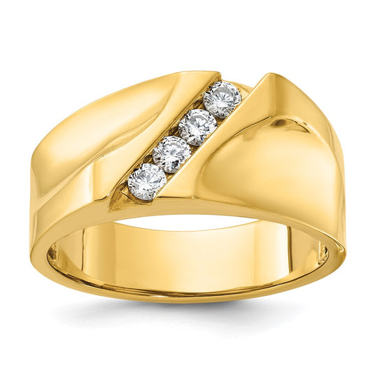 14k Yellow Gold Men's Diamond 1/3 carat Complete Ring