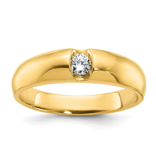 14k Yellow Gold Men's 1/5 carat Diamond Complete Ring
