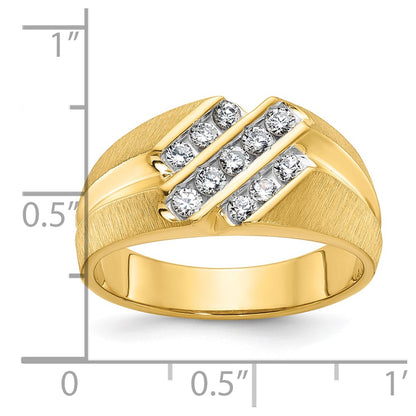 14k Yellow Gold Men's 1/2 carat Diamond Complete Ring