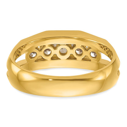 14k Yellow Gold Men's 3/4 carat Diamond Complete Ring
