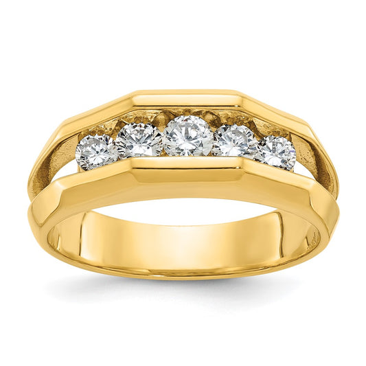 14k Yellow Gold Men's 3/4 carat Diamond Complete Ring