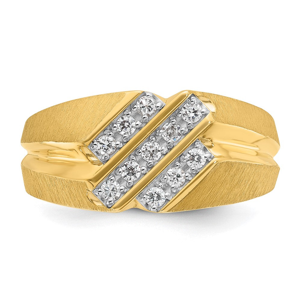 14k Yellow Gold Men's 1/4 carat Diamond Complete Ring
