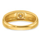 14k Yellow Gold Men's Polished and Satin 1/6 carat Diamond Complete Ring