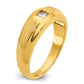 14k Yellow Gold Men's Polished and Satin 1/6 carat Diamond Complete Ring