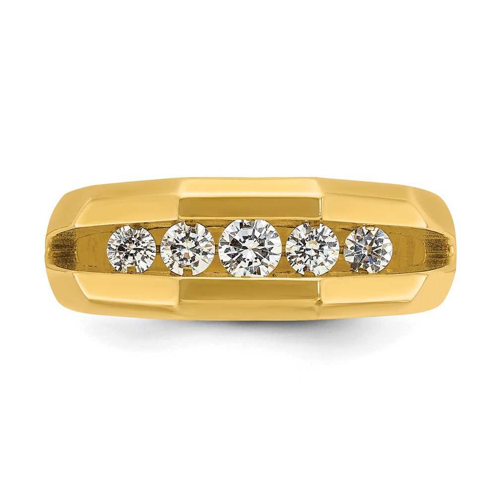 14k Yellow Gold Men's 1/2 carat Diamond Complete Ring