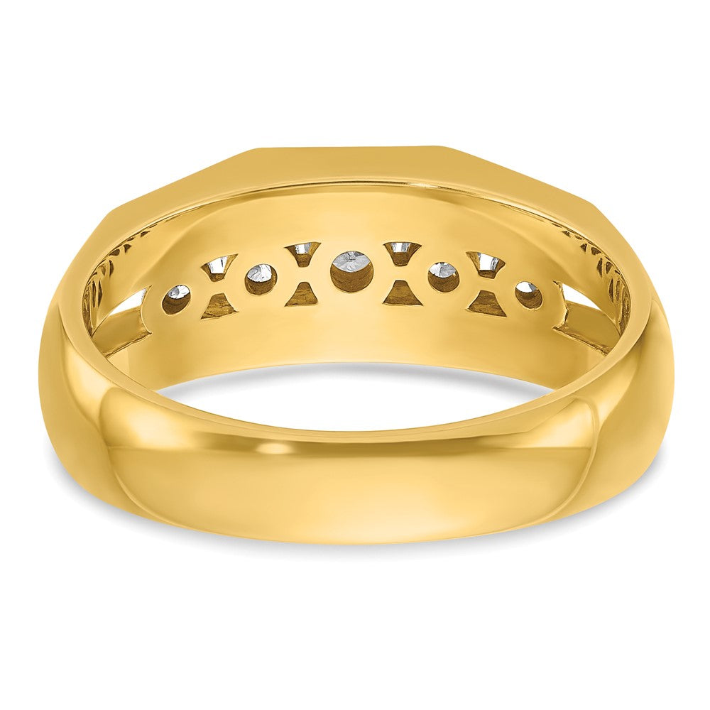14k Yellow Gold Men's 1/2 carat Diamond Complete Ring