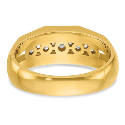 14k Yellow Gold Men's 1/2 carat Diamond Complete Ring